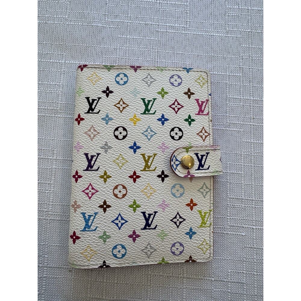 Louis Vuitton x Takashi Murakami White Multicolor Mini Agenda & Card Holder